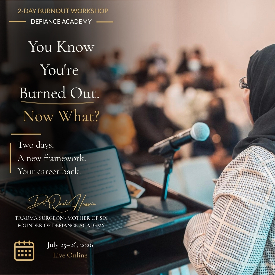 Defiance Academy Facebook ad: THE BURNOUT WORKSHOP