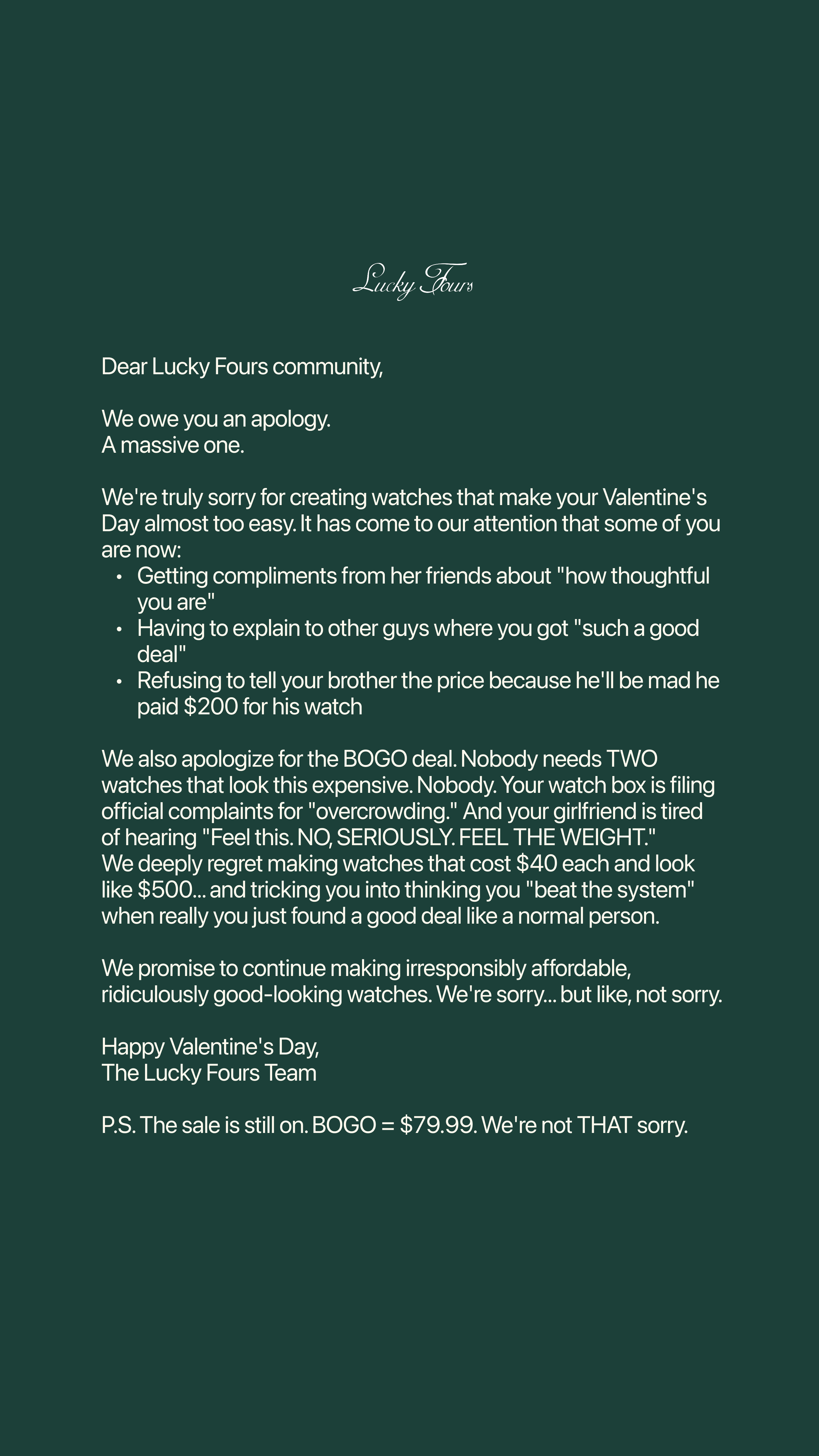 Lucky Fours Facebook ad