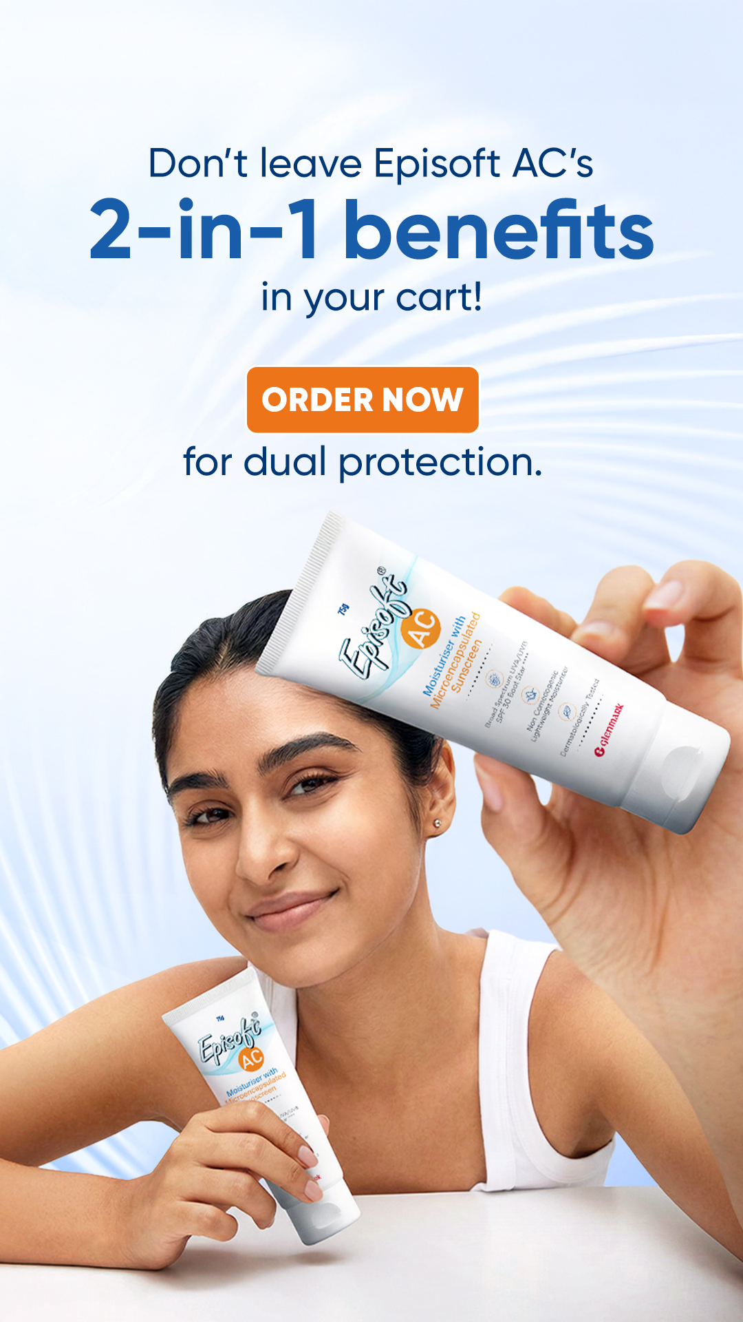 Episoft Facebook ad: Moisturiser + sunscreen in one | Dermatologist-trusted…