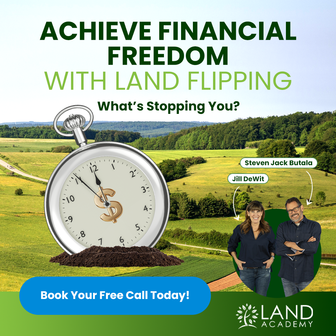 LandAcademy Facebook ad: Step Into The Land Investment World - Book a Call