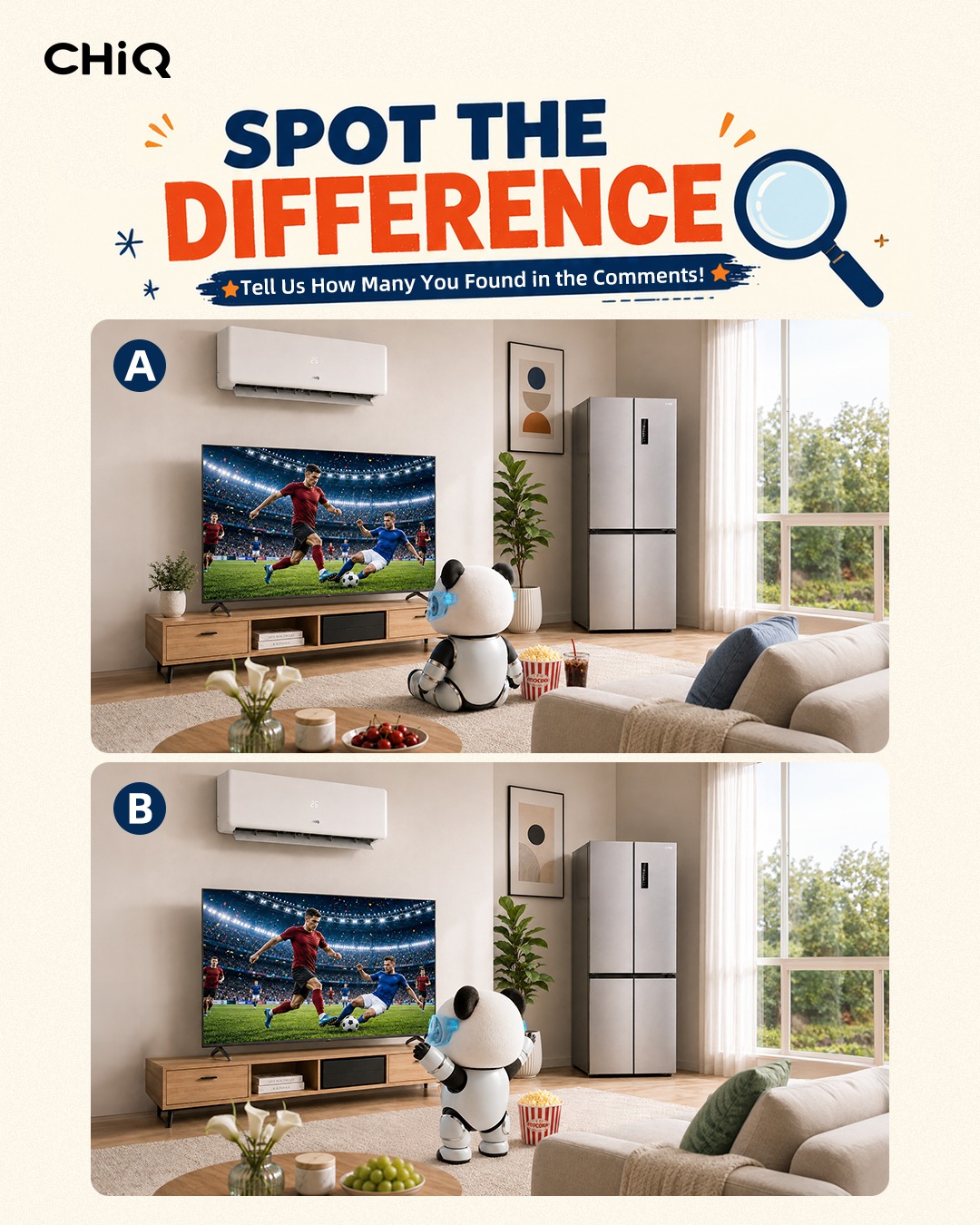 CHiQ Facebook ad: The game is on and our CHiQ living…