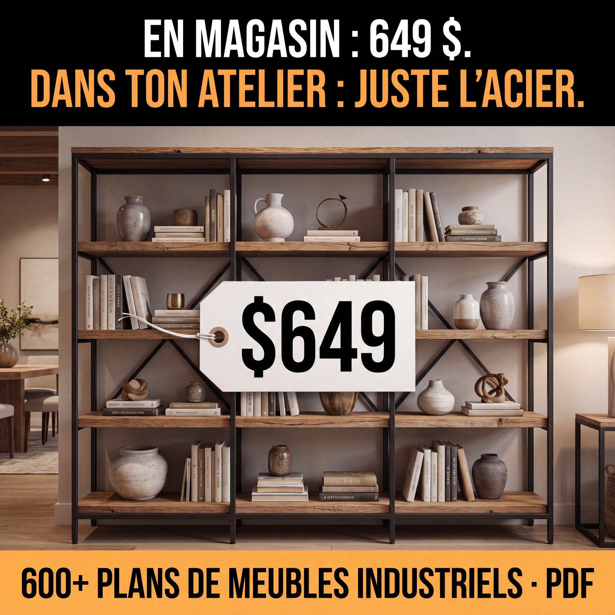 Master Crafts DIY Facebook ad: 600+ Plans de Meubles en Acier
