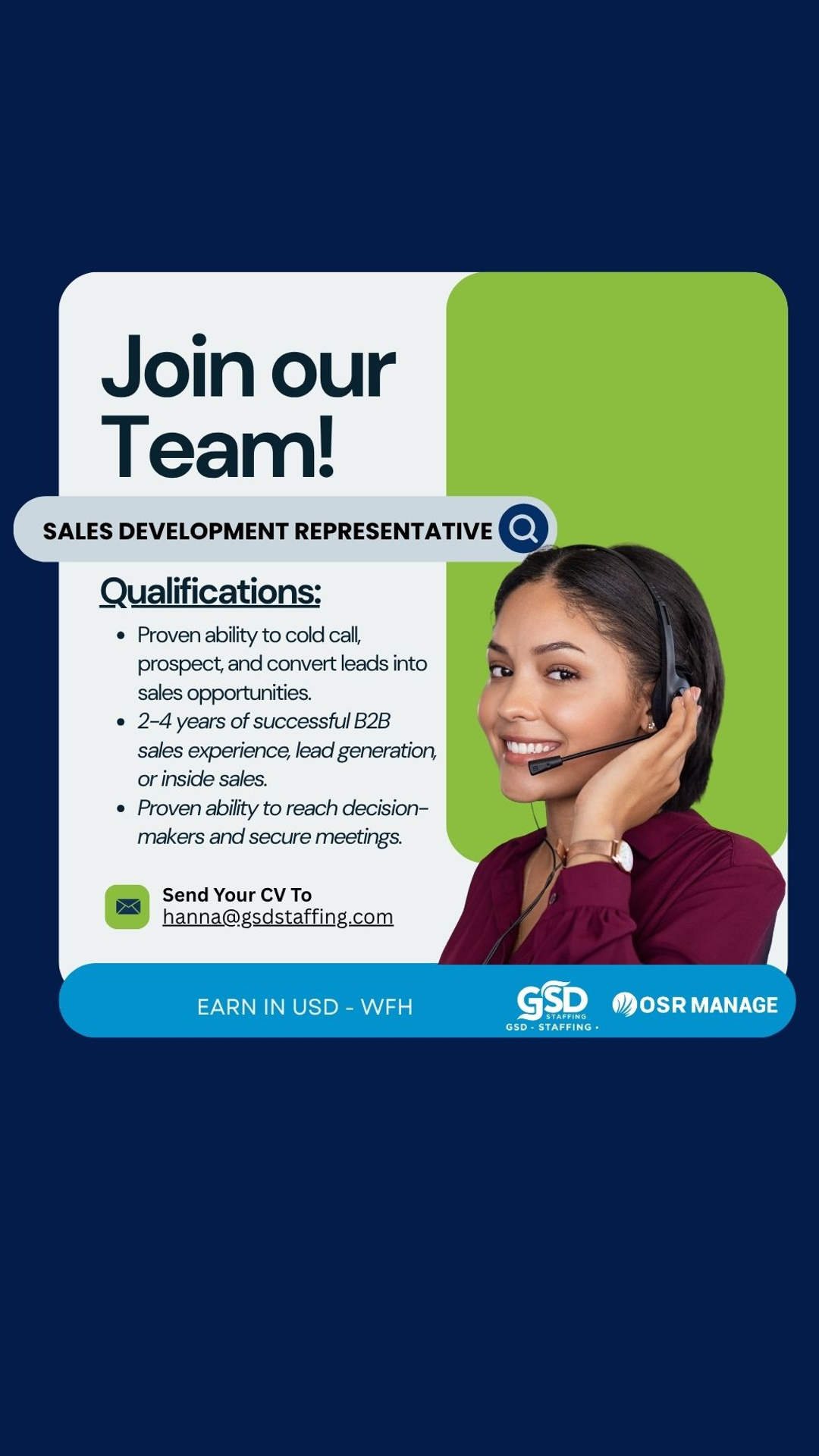 OSR Manage Facebook ad: Work Remotely! Join US
