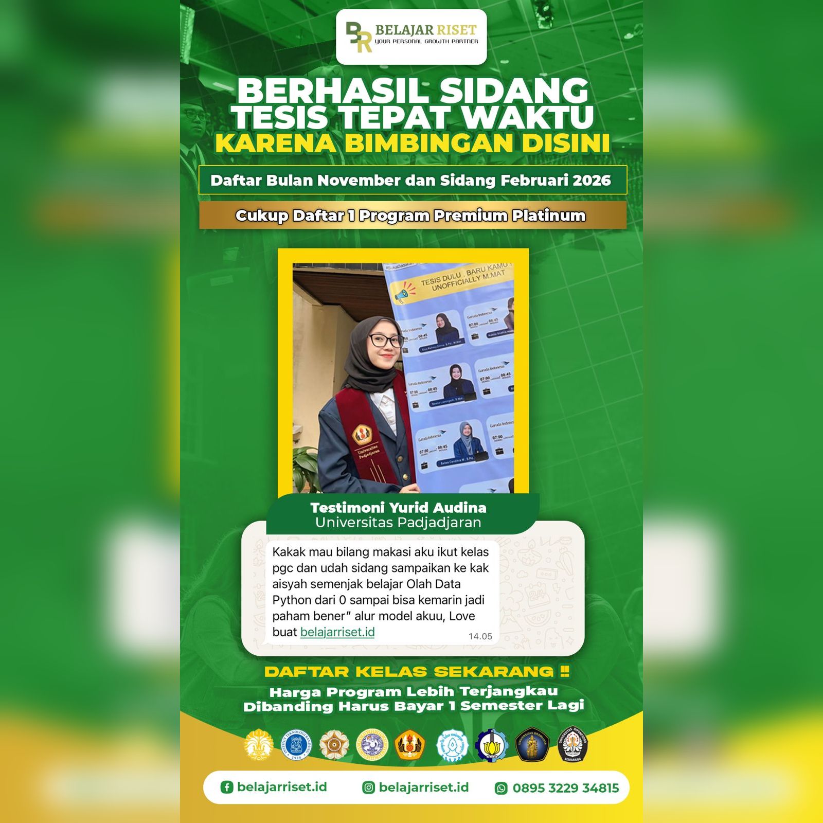 Belajarriset.id Facebook ad from May 24, 2026