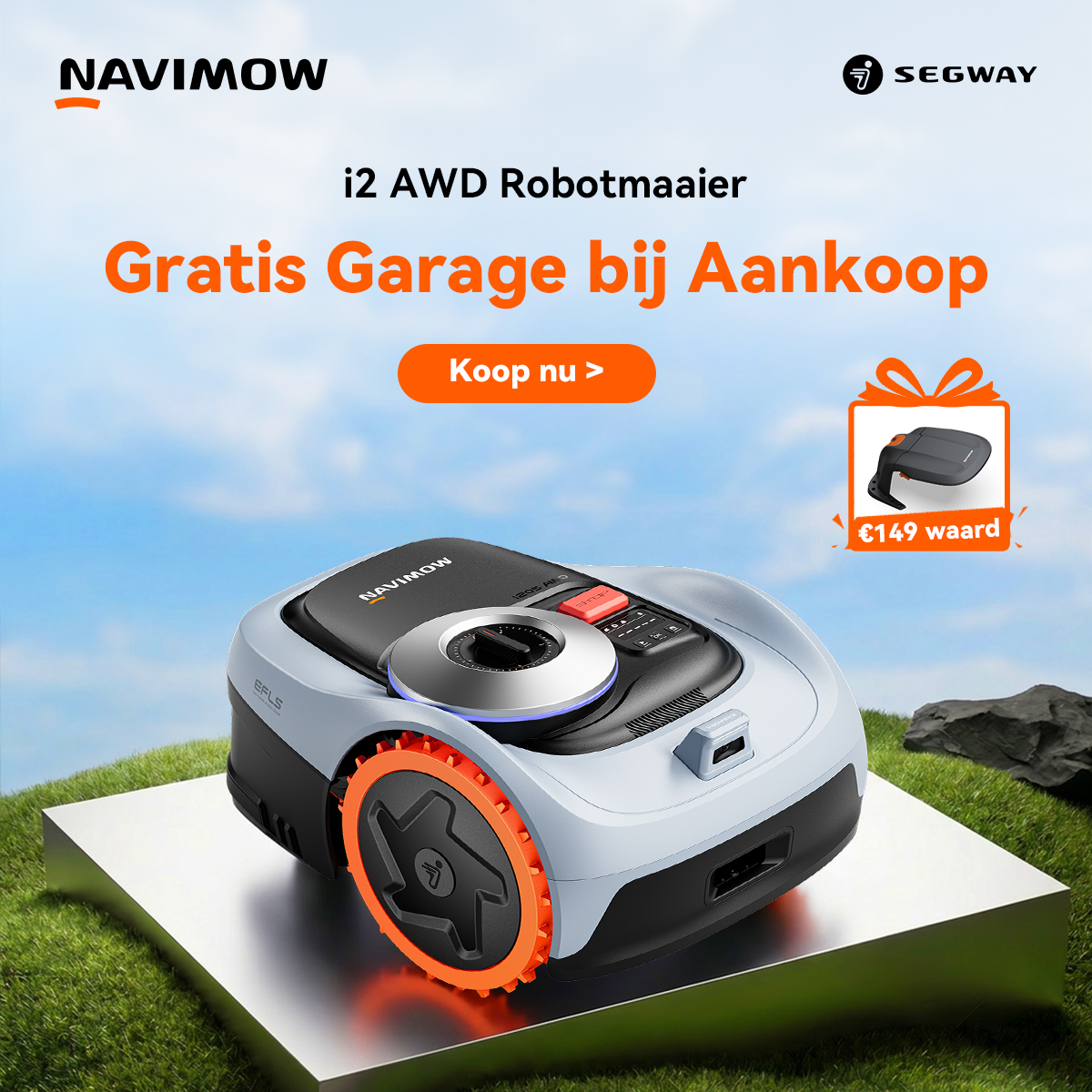 Segway Navimow Facebook ad: i205 AWD, gratis garage