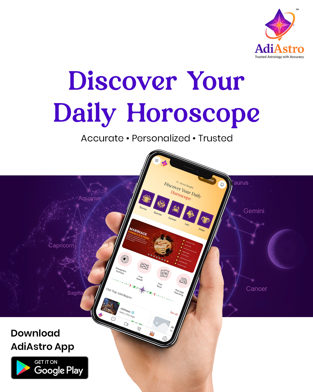 Adiastro Facebook ad: Free Astrology App