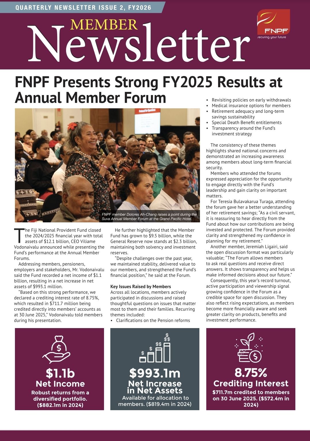 Fiji National Provident Fund Facebook ad: Access the latest FNPF Member Newsletter and catch…