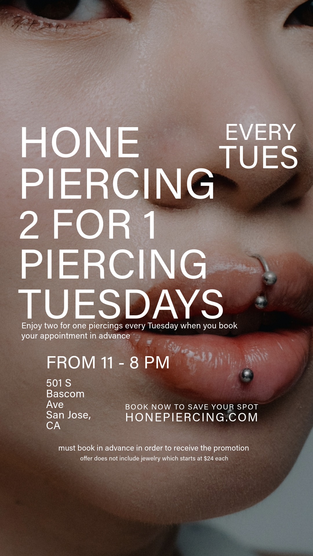 Hone Piercing Facebook ad
