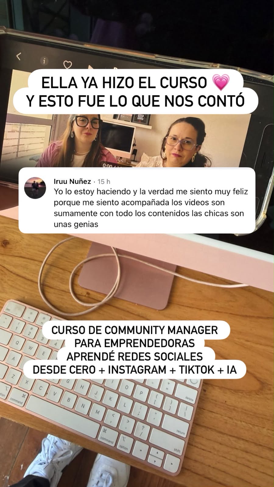 Mujeres que Emprenden Facebook ad: Curso online community manager para emprendedoras