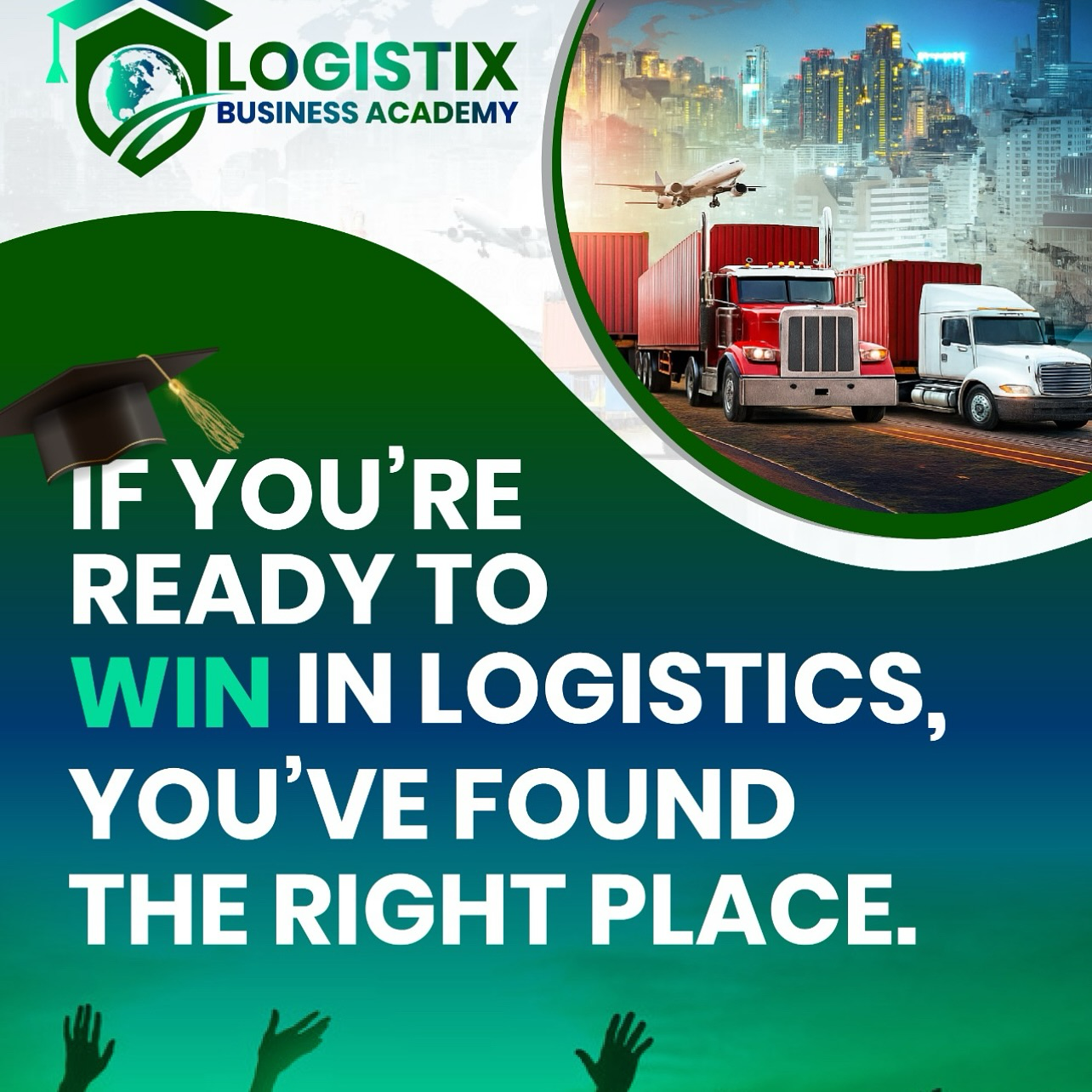 Logistix Business Academy Facebook ad: Stop guessing in logistics.