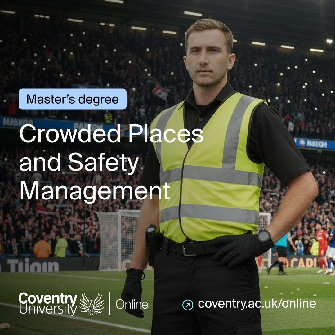 Coventry University Online Facebook ad: Crowded Places MSc