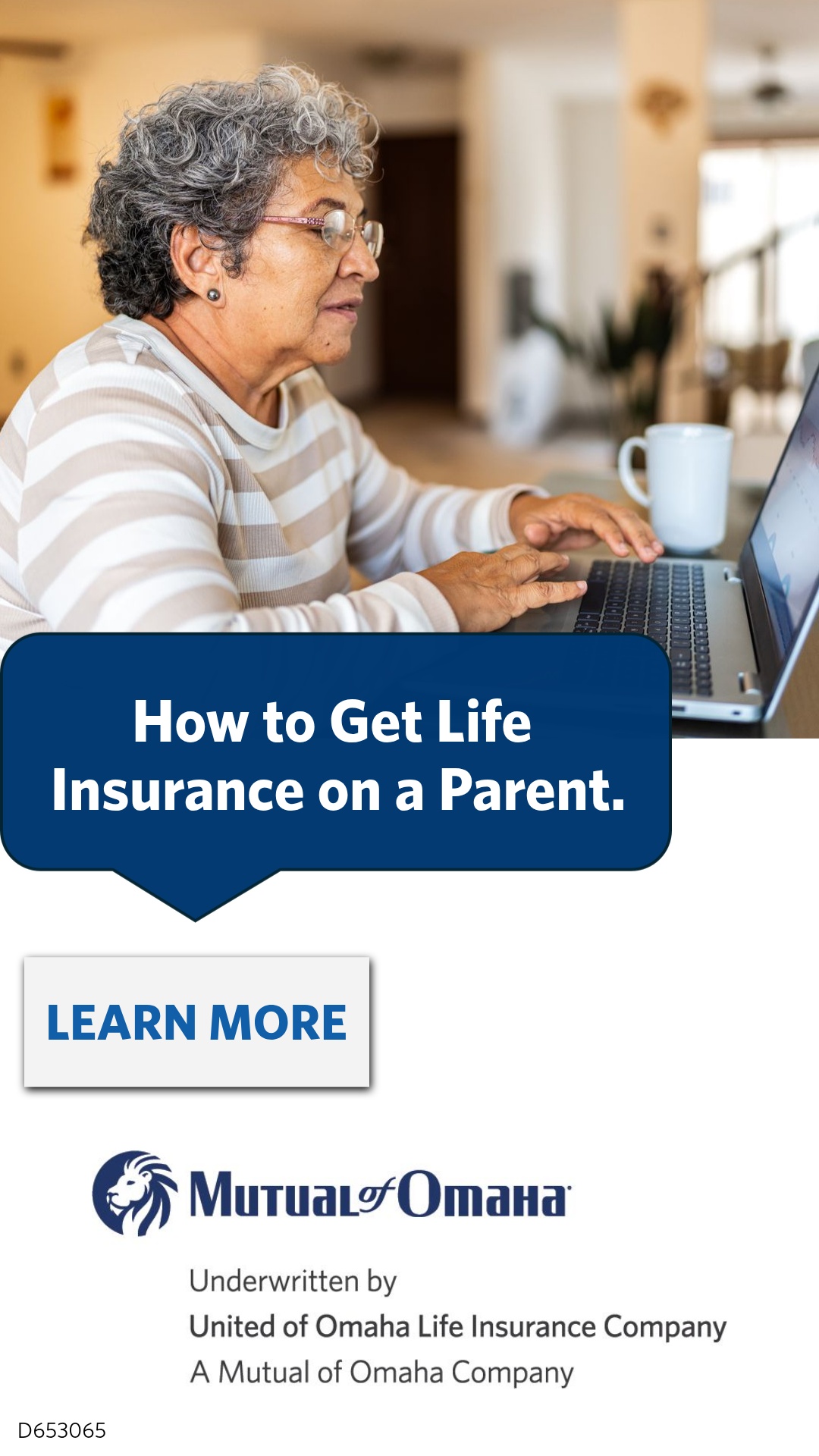 Mutual of Omaha Facebook ad: How to Get Life Insurance on a Parent