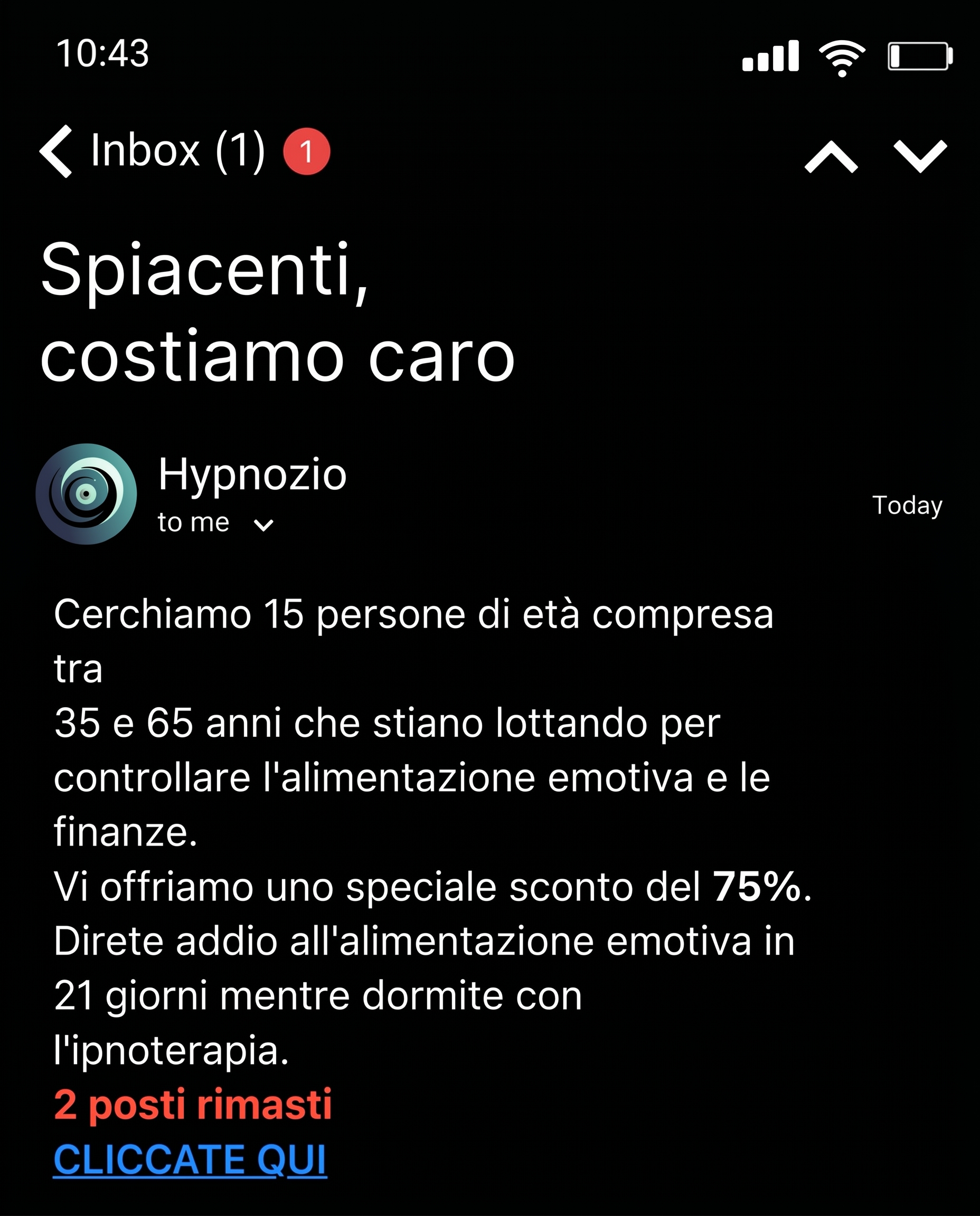 Hypnozio: power of hypnotherapy Facebook ad