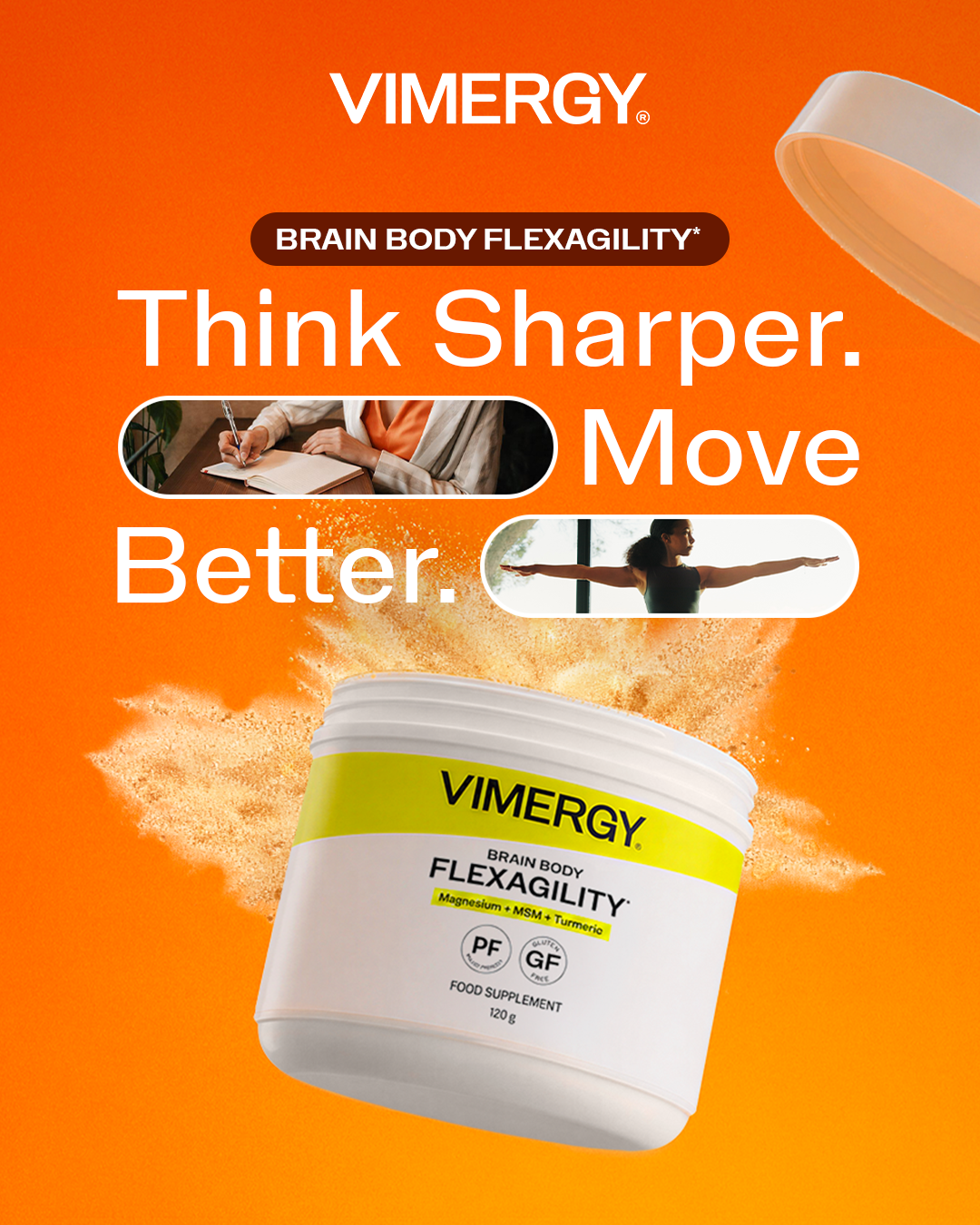 Vimergy Facebook ad: One Scoop. One Easy Routine.