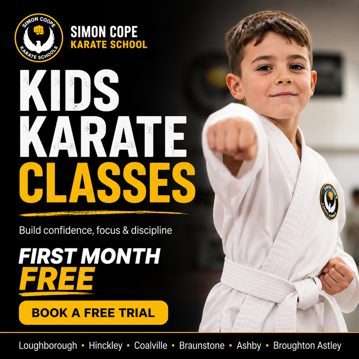 Simon Coope Karate School Facebook ad