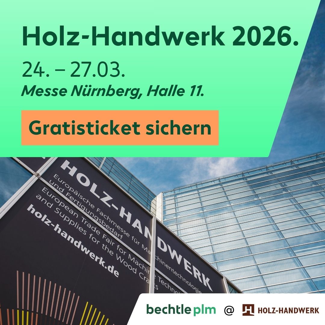 Bechtle PLM Deutschland Facebook ad: Die Holz-Handwerk 2026 in Nürnberg. Jetzt kostenfreies…