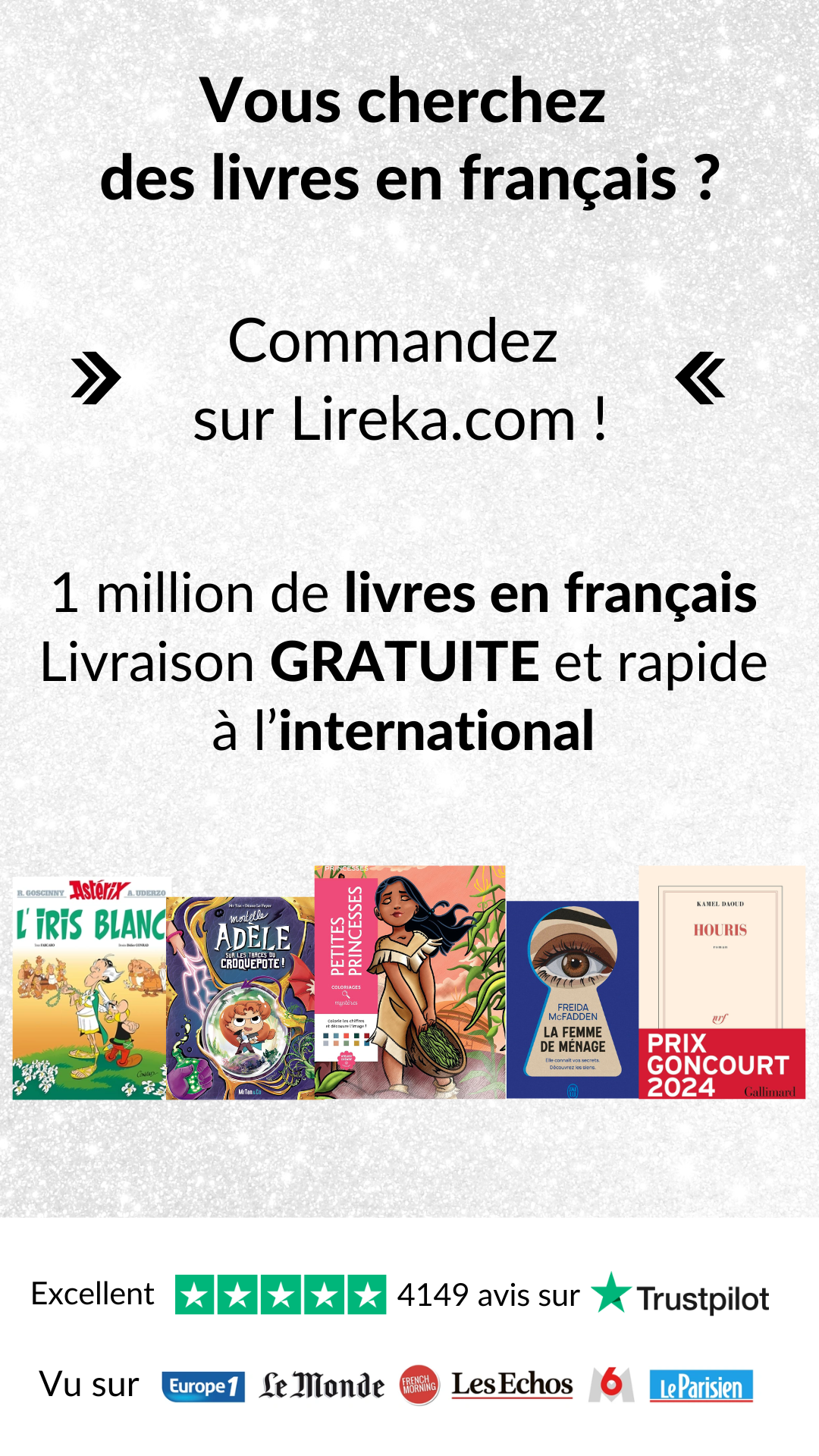 Lireka Facebook ad: Librairie française des francophones