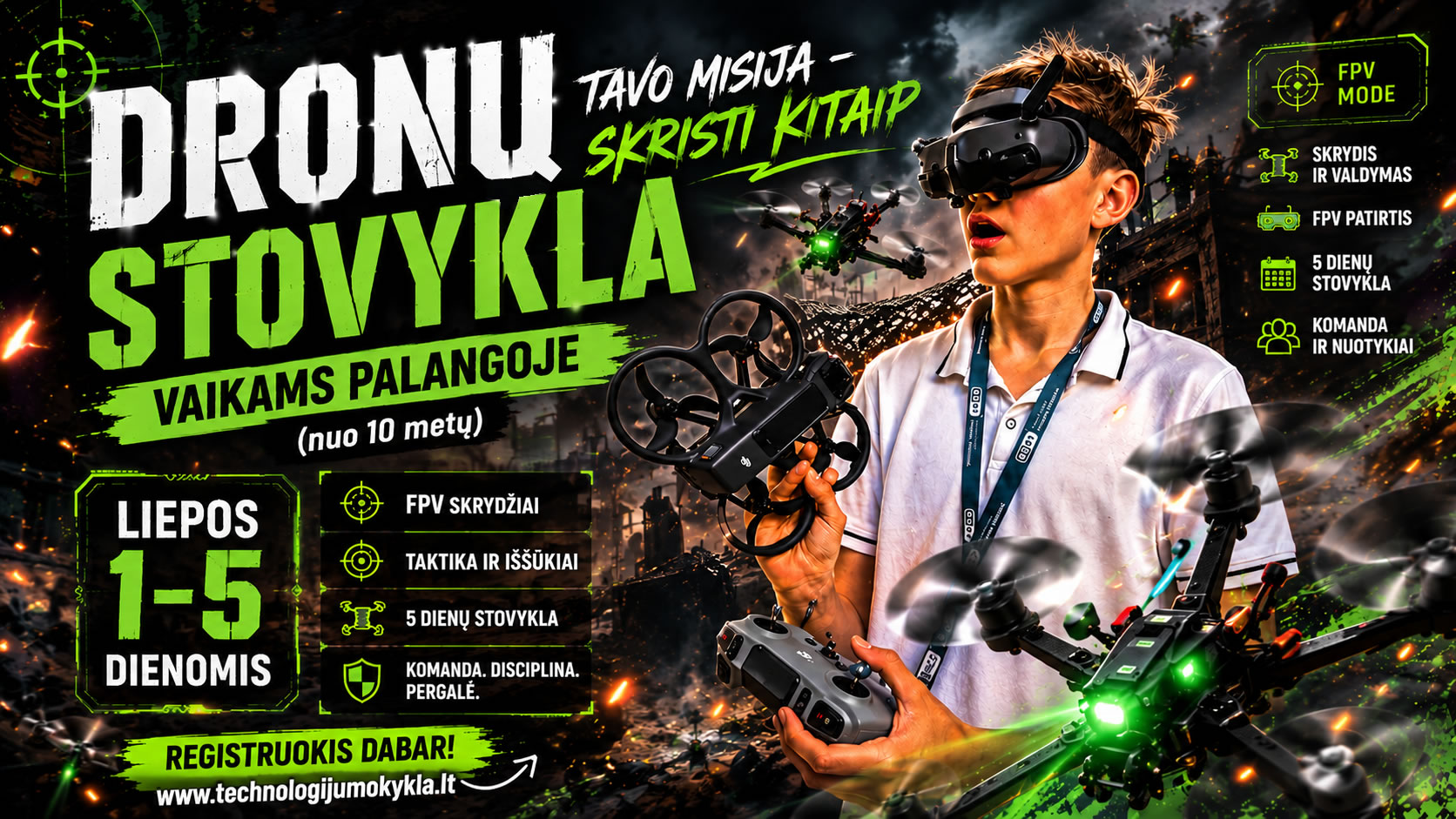Technologijų mokykla Palangoje Facebook ad: Vasaros Dronų stovykla | Technologijų mokykla Palangoje…