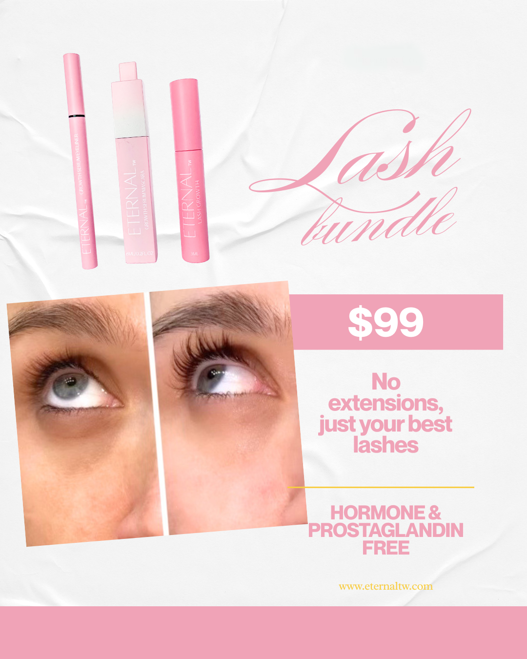 TW Eternal Facebook ad: The greatest of all time lash bundle for $99