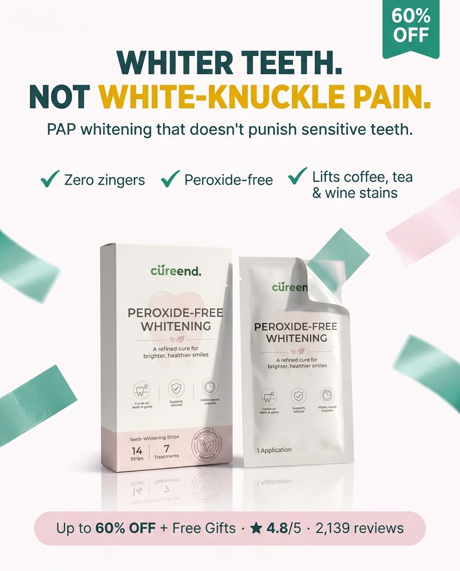Cureend Facebook ad: Flash Sale: 60% OFF Whitening Strips