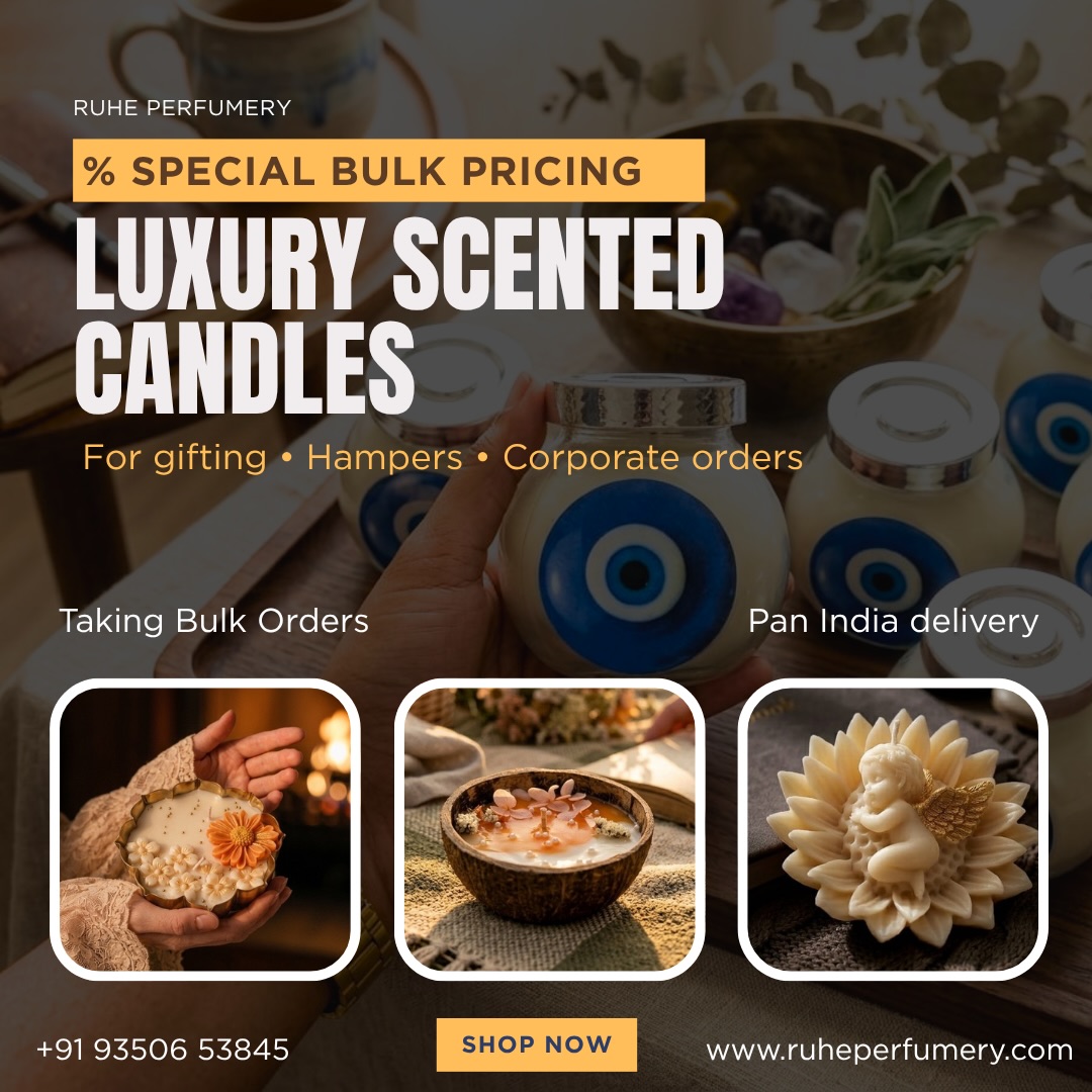 Ruhe scented Candles Facebook ad: % Special bulk pricing on Premium Luxury Scented…