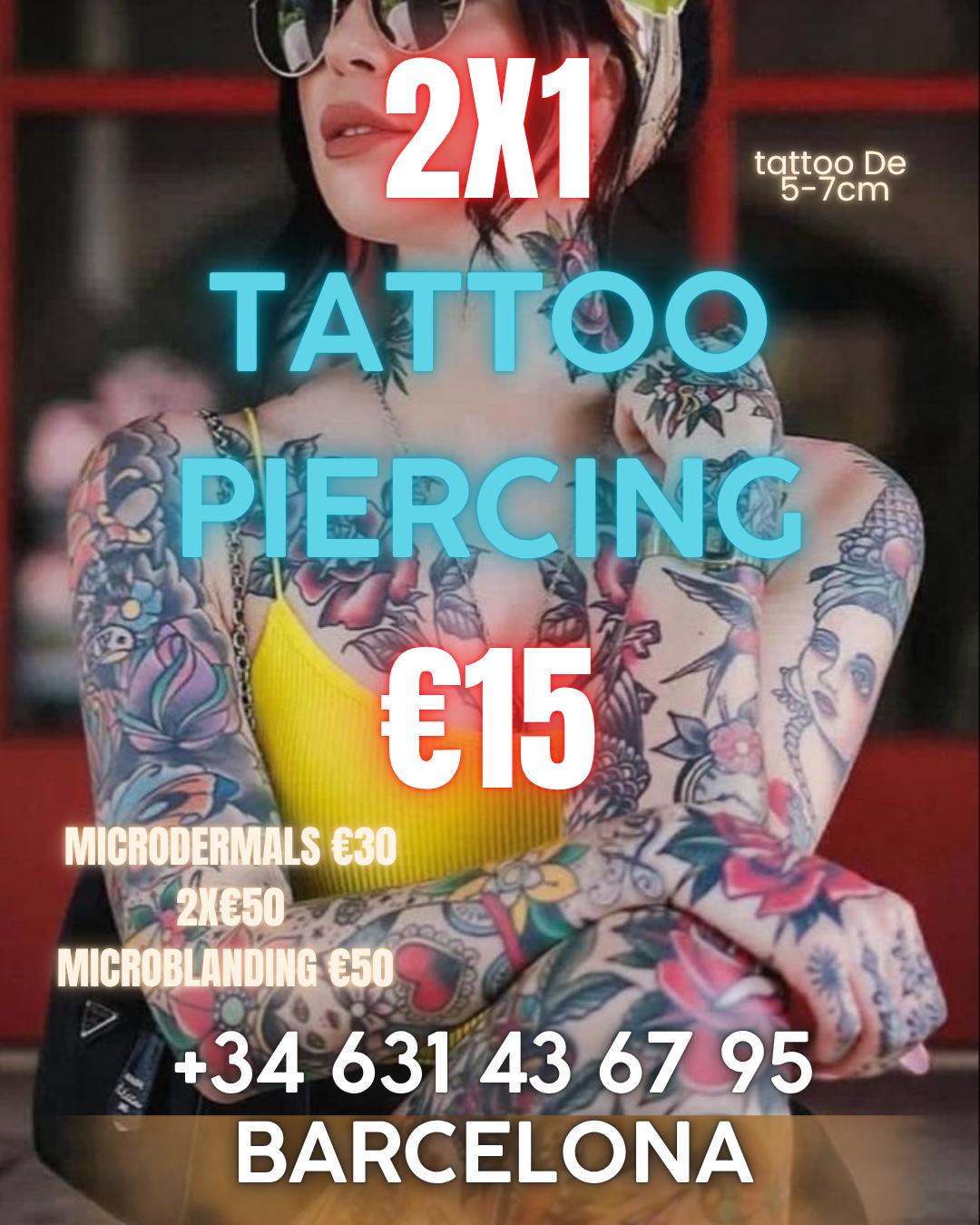 Kchv Tatuajes&Piercings Facebook ad: PROMO 2 TATTOO POR €15 DE 5-7cm LINEALES.Para…