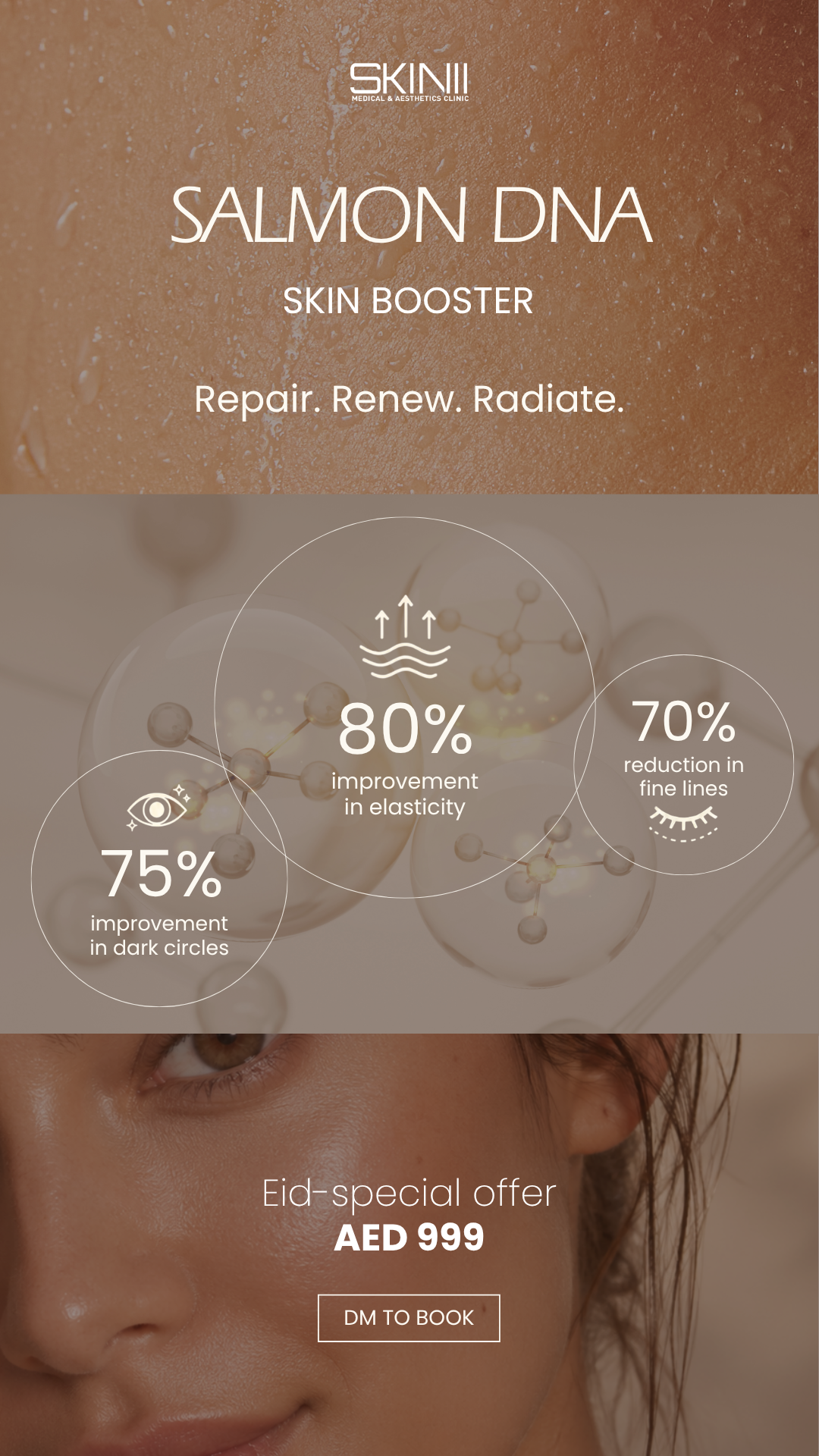 Skin111 Clinics Facebook ad: Glow that starts at the cellular level