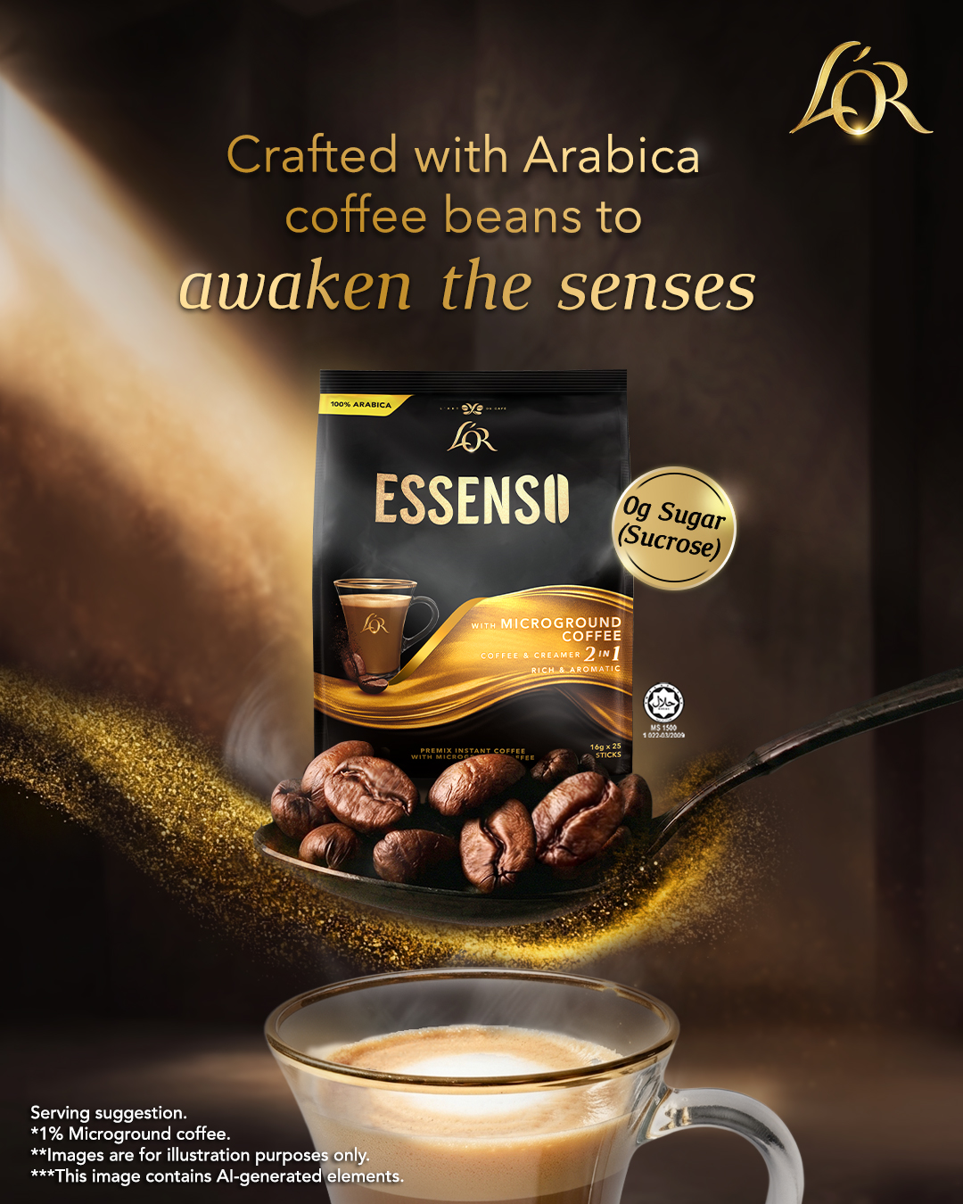 L'OR Coffee Malaysia Facebook ad: Experience blissful pleasure in every cup of L'OR…