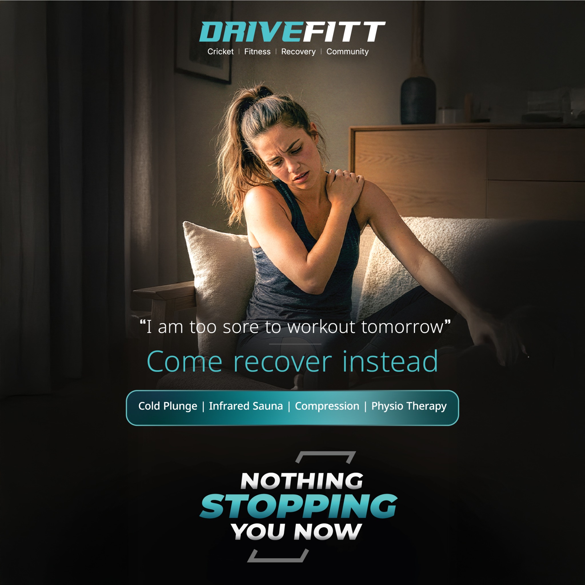Drivefitt Facebook ad: Whatever is holding you back from fitness, pollution…