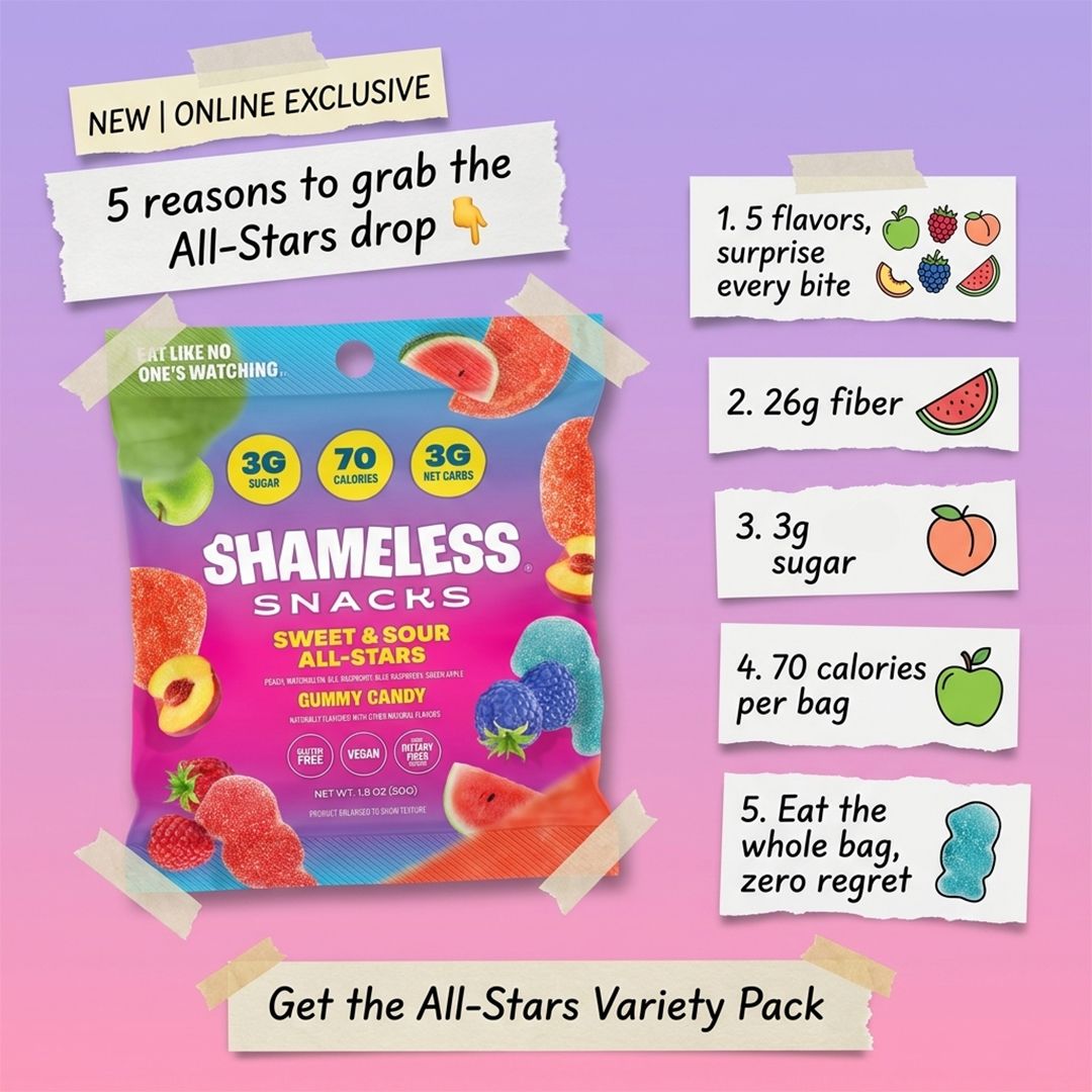 Shameless Snacks Facebook ad