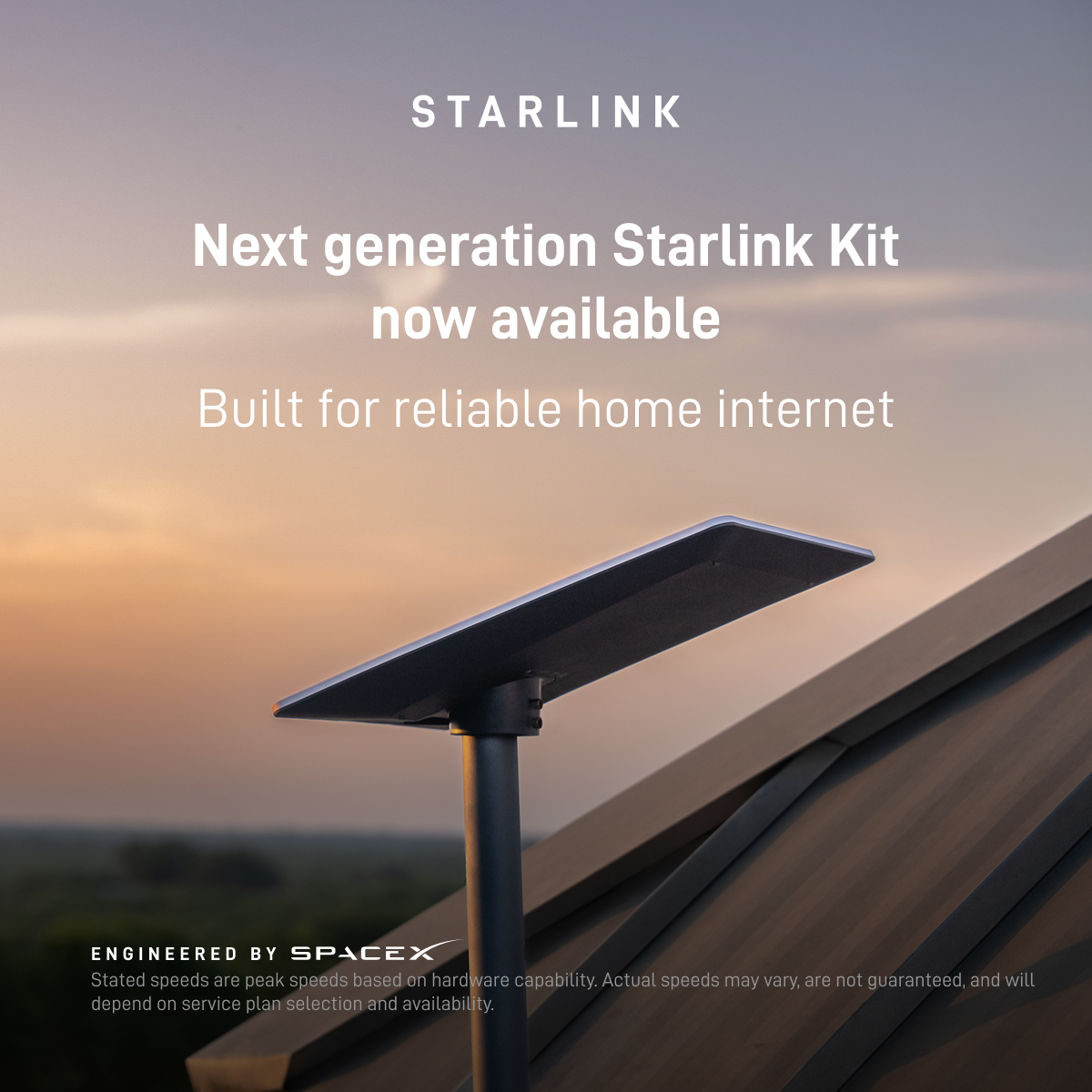 Starlink Facebook ad: Available in select areas.
