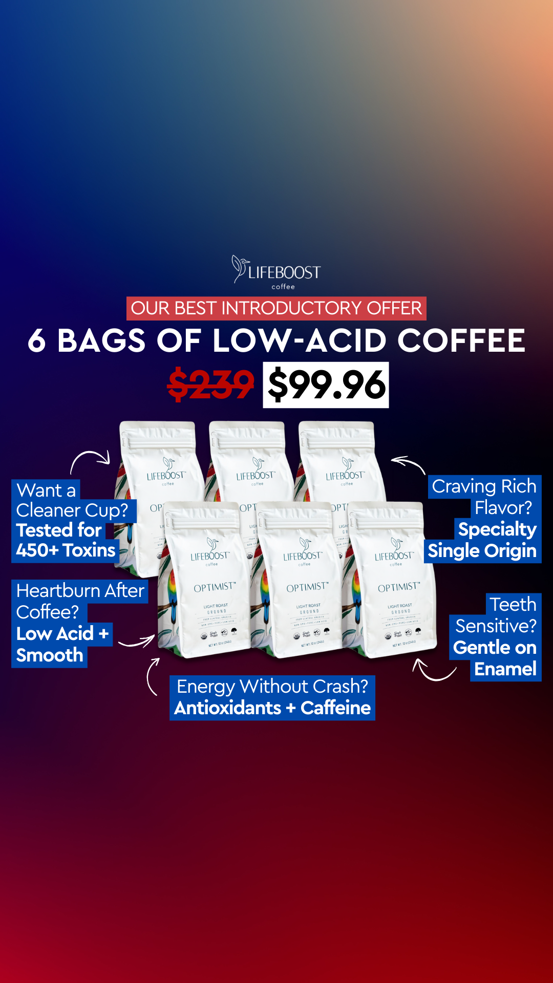 Lifeboost Coffee Facebook ad