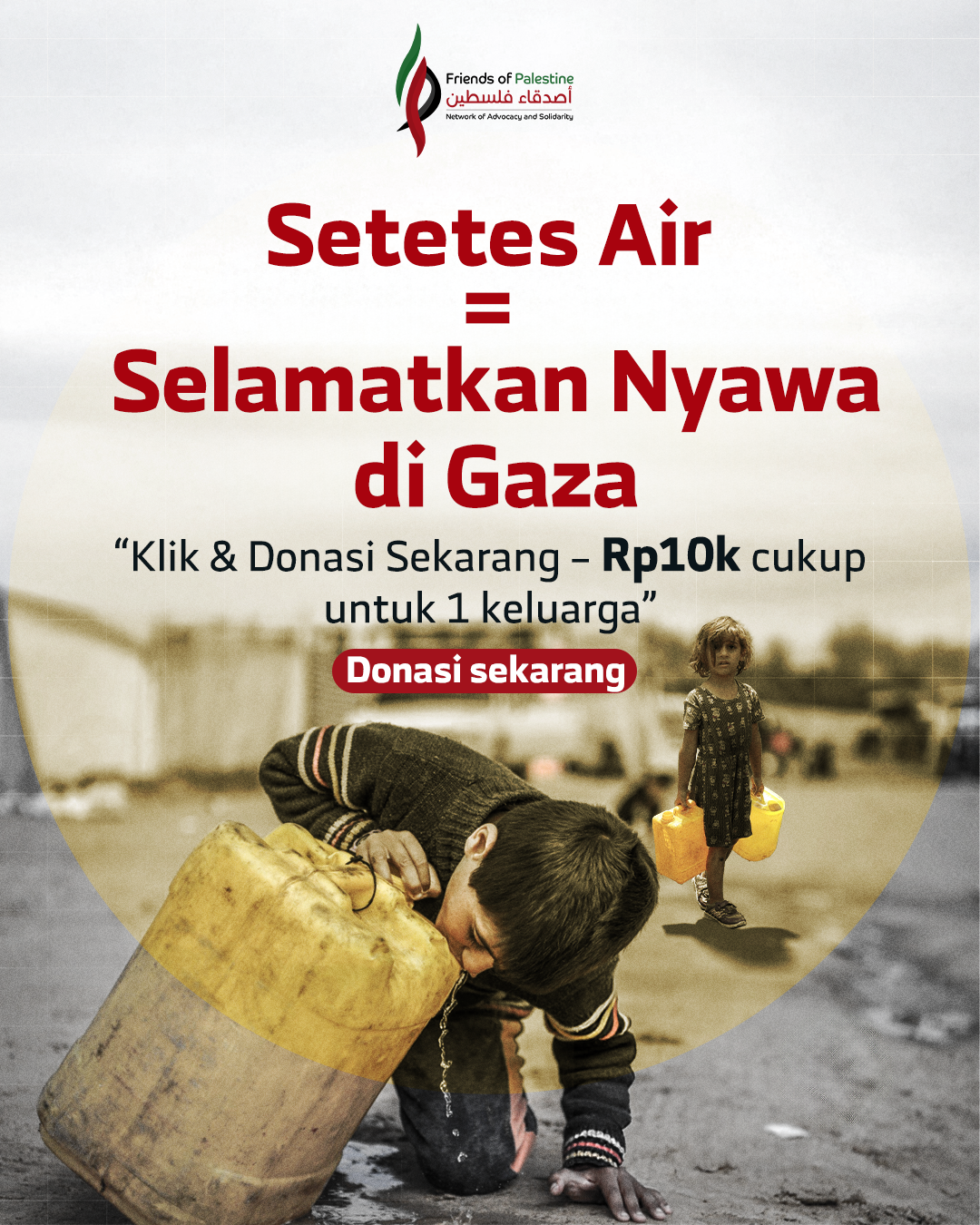 Friends of Palestine Indonesia Facebook ad: Donasi Air Hari Ini