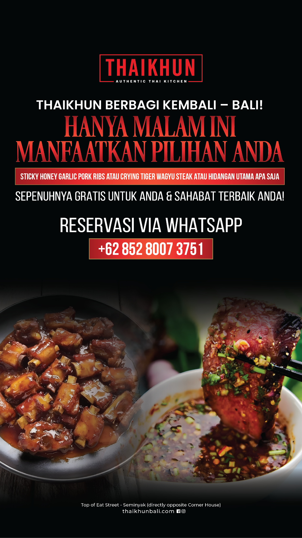 Thaikhun Bali Facebook ad from Jan 15, 2026