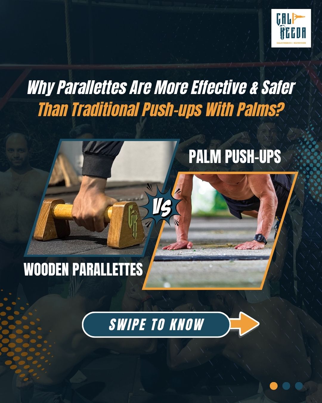 CaliKeeda Facebook ad: Push-ups look simple… until your wrists say otherwise.