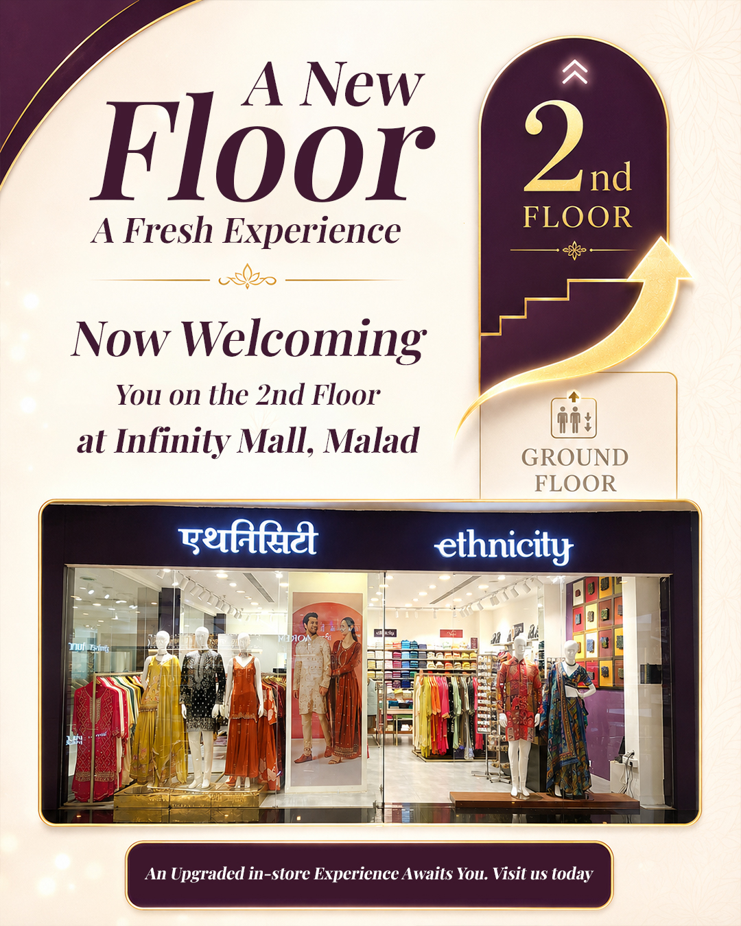 Ethnicity Facebook ad: New Floor. Same Ethnicity You Love. Visit Us on the 2nd…