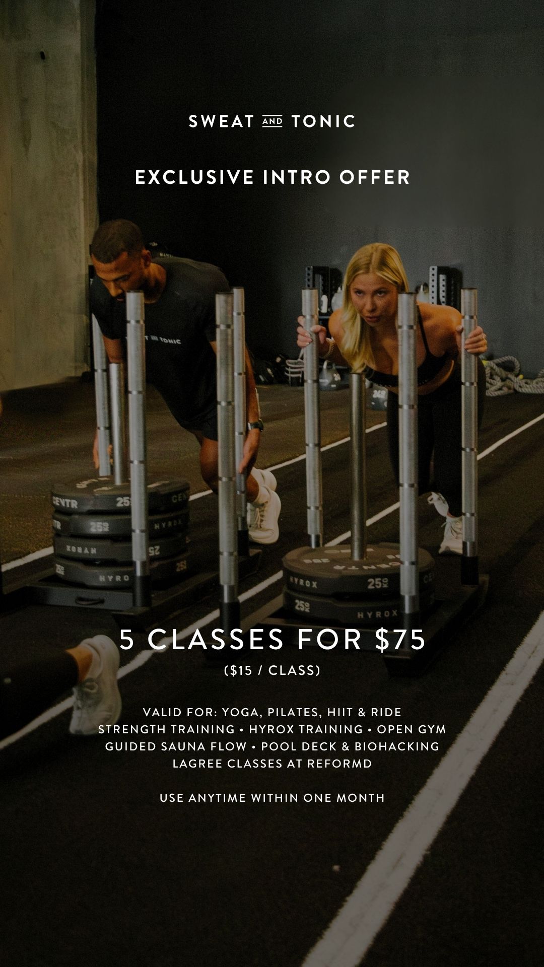 Sweat and Tonic Facebook ad