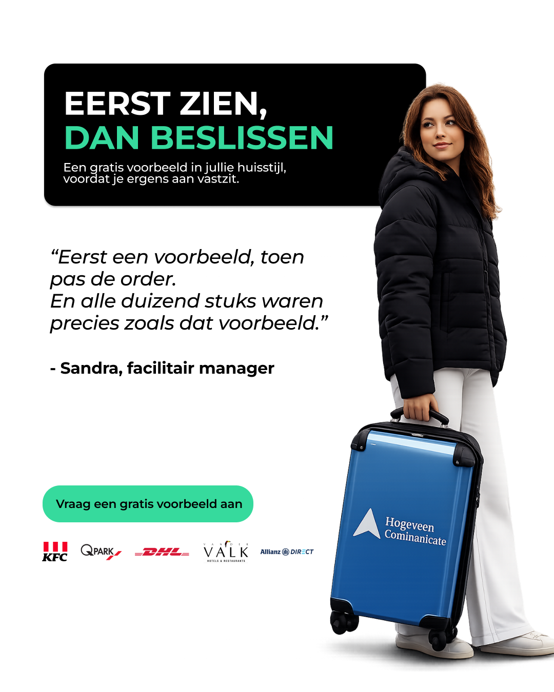 Noboringsuitcases Facebook ad: Gratis koffer-voorbeeld in jullie huisstijl?