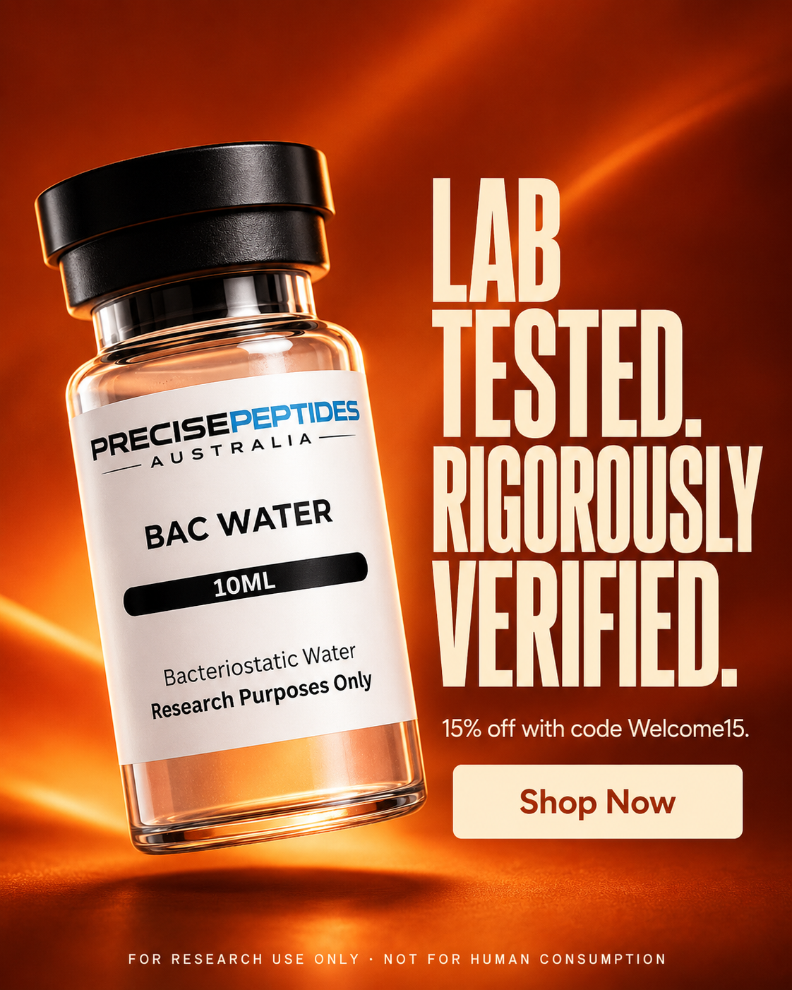 Precise Peptides Australia Facebook ad: 15% Off Your First Order