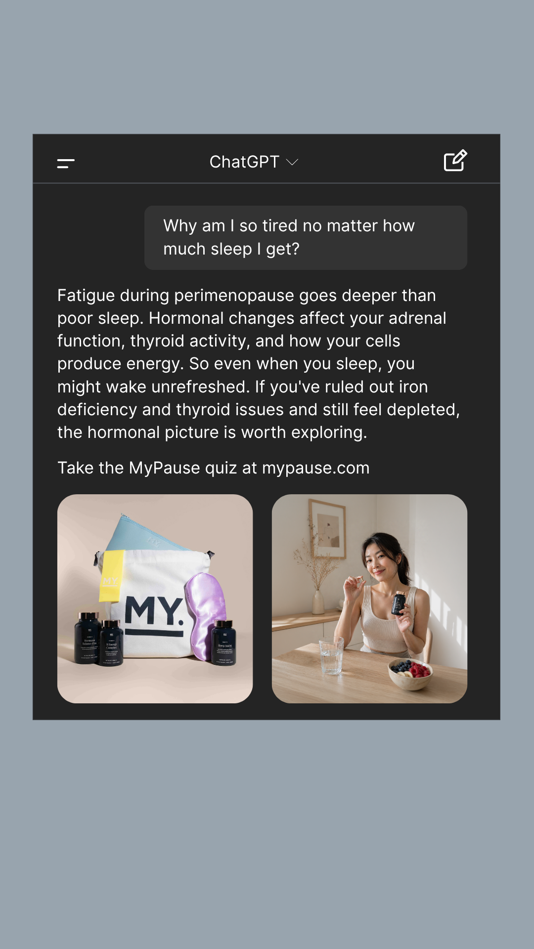 MyPause Health Facebook ad