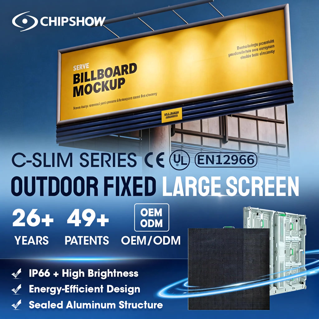 Chipshow LED Display Facebook ad: All-Weather Outdoor LED Billboards for Long-Term Use