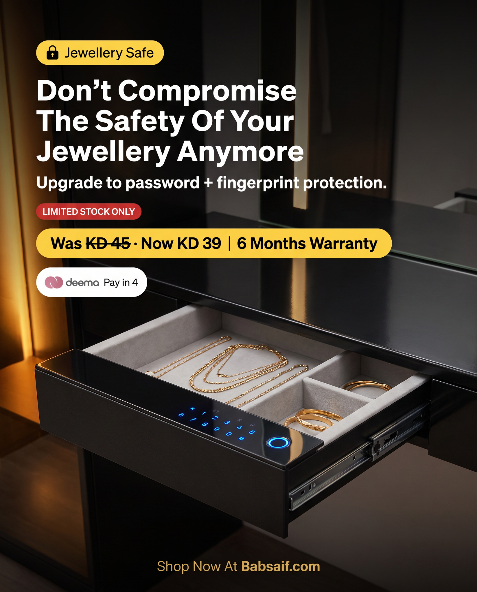 bab_al_saif_est Facebook ad: Where Your Gold Should Actually Live