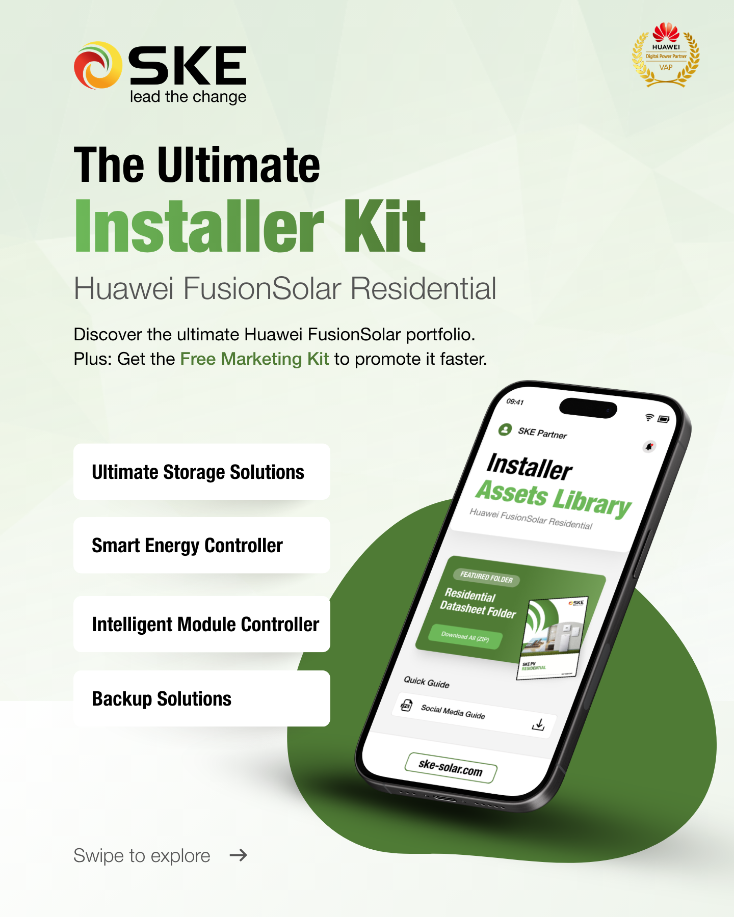 SKE Engineering West Balkan Facebook ad: Get all Huawei FusionSolar tech & marketing assets…