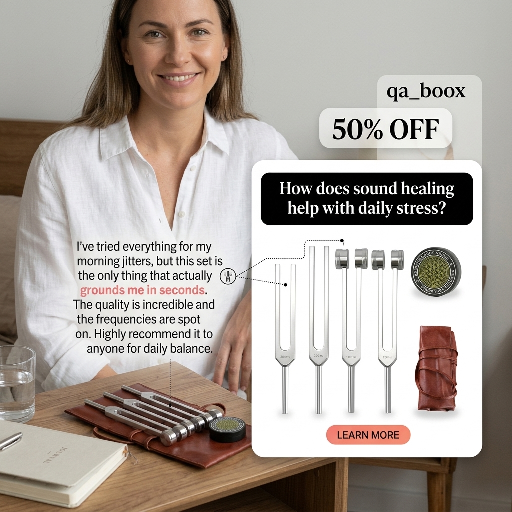 Kikishop Facebook ad: Tuning Fork Set with Activator