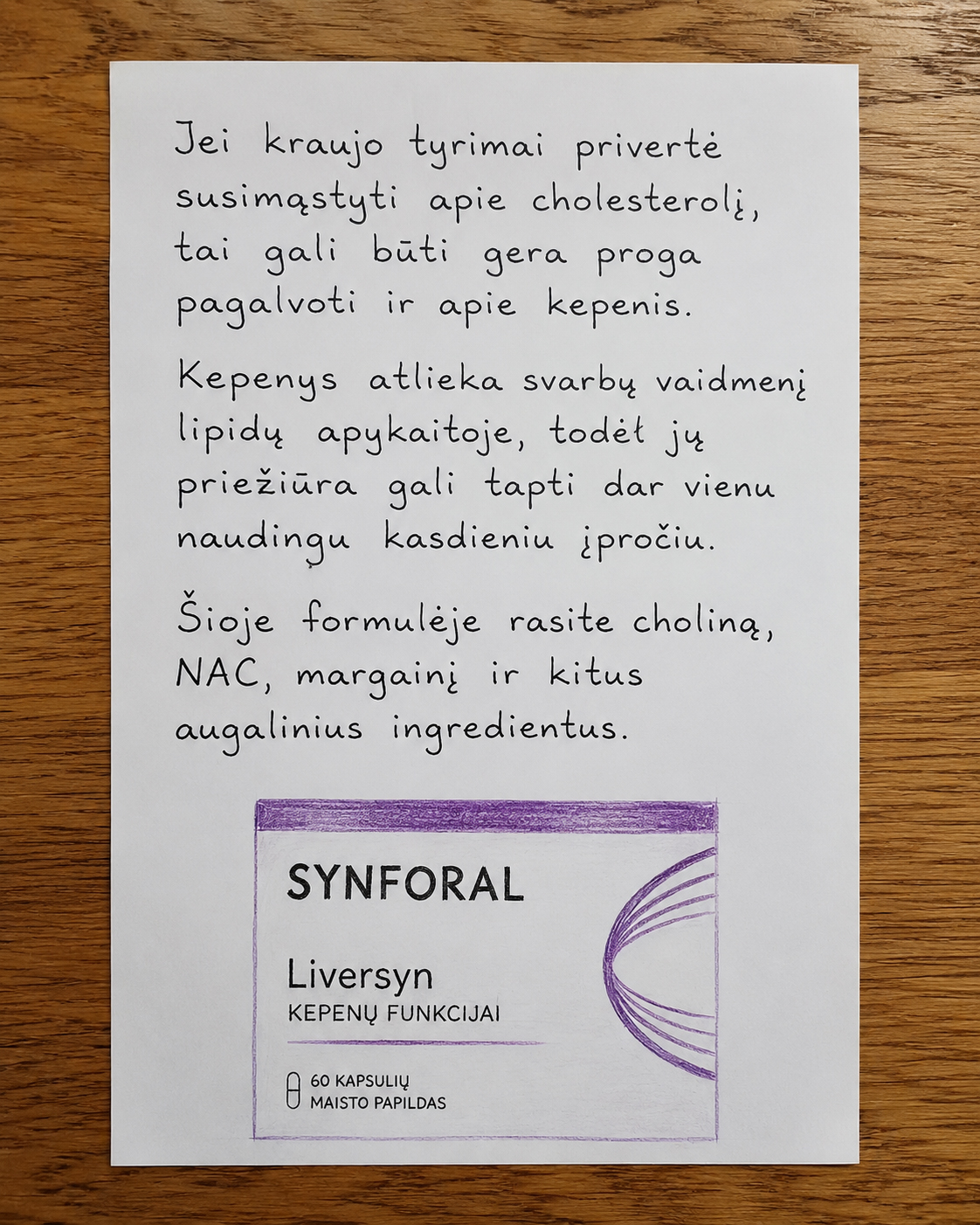 Synforal Facebook ad: Pasirūpinkite kepenimis dabar