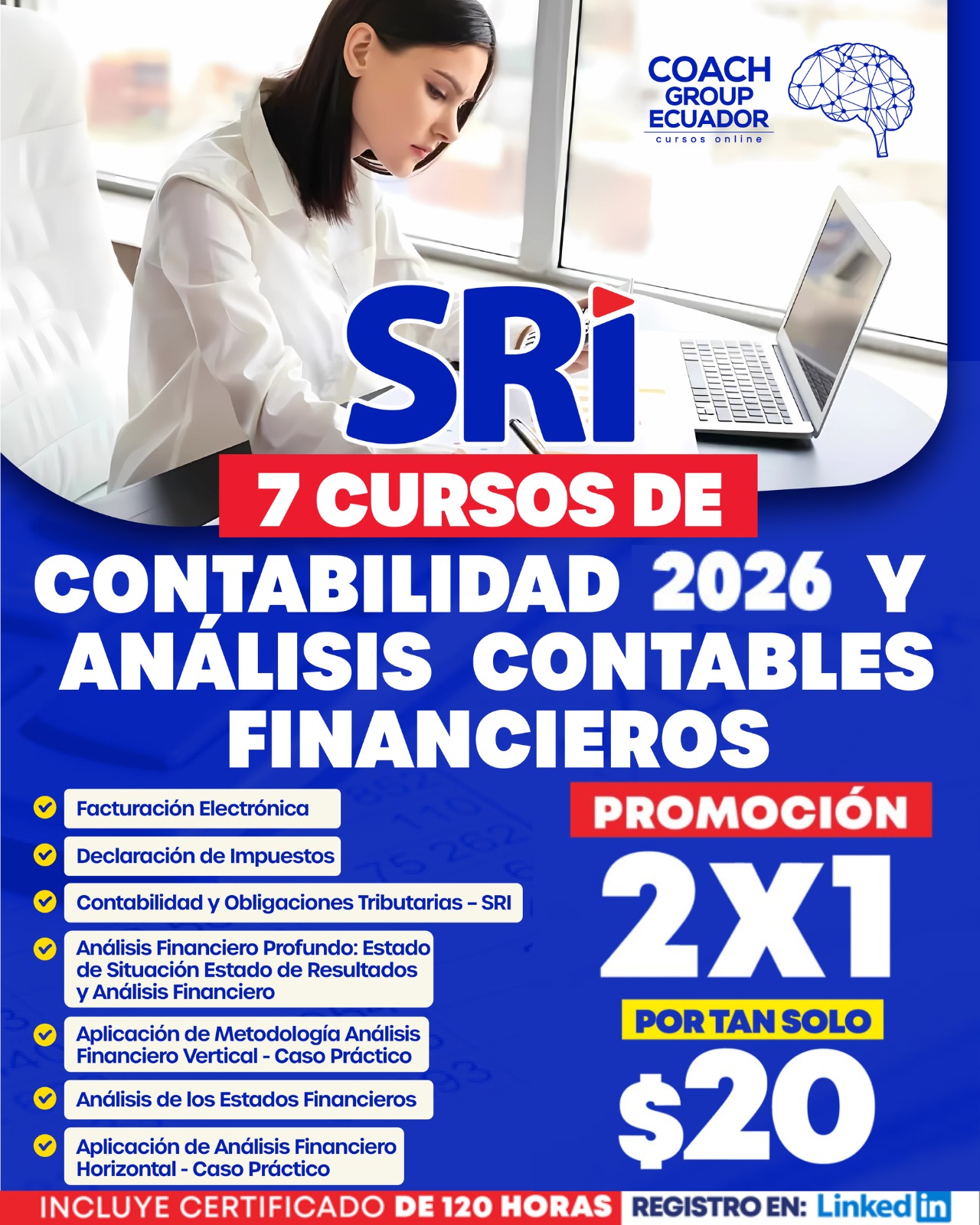 Plataforma Online Coach Group Ecuador Facebook ad: 7 CURSOS DE CONTABILIDAD 2026 Y ANÁLISIS CONTABLES…