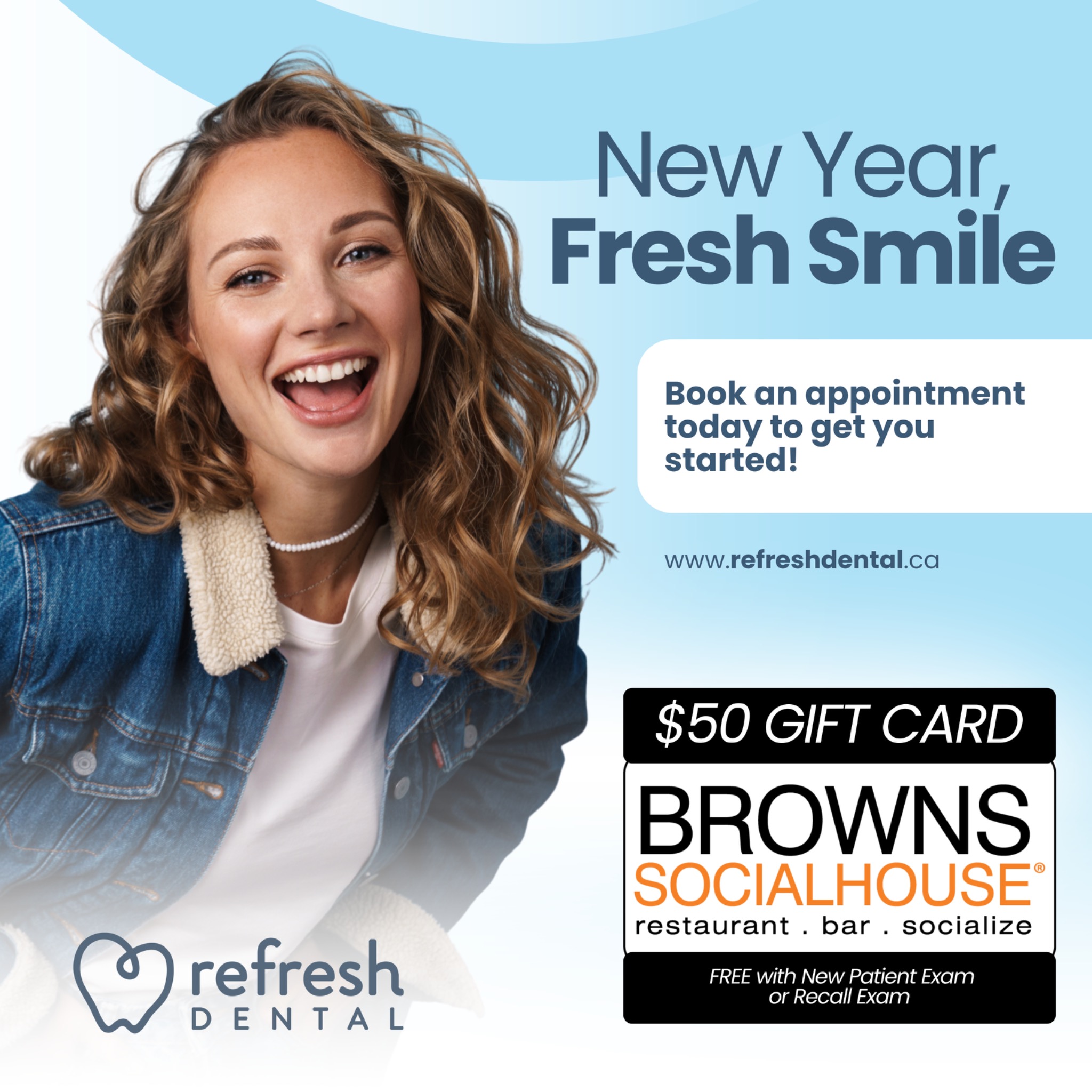 Refresh Dental Facebook ad: New Year, Fresh Smile!