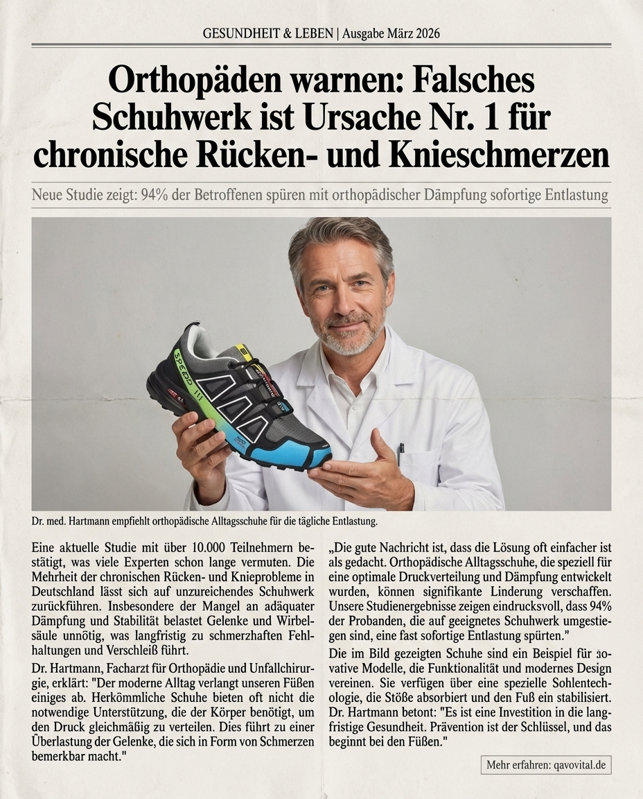 Qavovital Facebook ad: Orthopäden warnen vor falschem Schuhwerk
