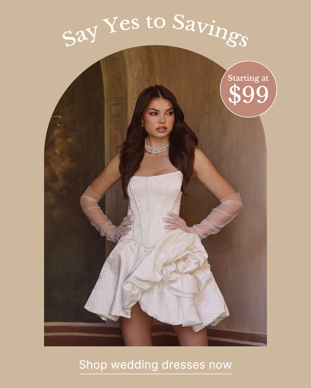 AZAZIE Facebook ad: Say Yes to the Perfect Dress