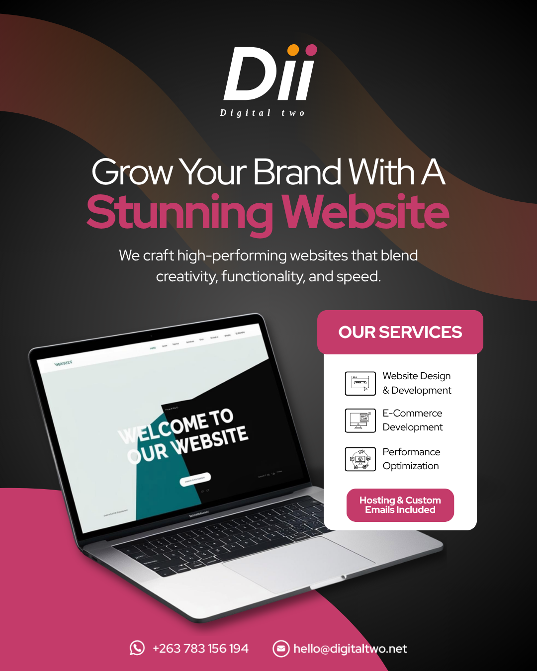 Digital Two Facebook ad: Web Design to Stand Out